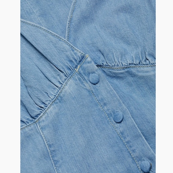 NWT Reformation Sebastian Denim Midi Dress Savannah V-neck Button-Front Size 4 - Picture 7 of 13